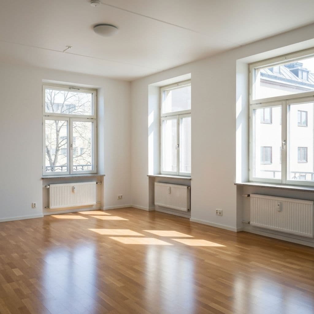 Puhdas asunto muuttosiivouksen jälkeen Helsingissä
